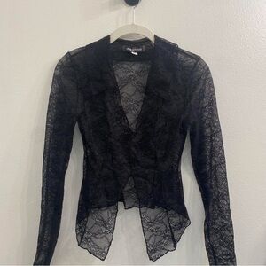 Black Lace Long Sleeve Top